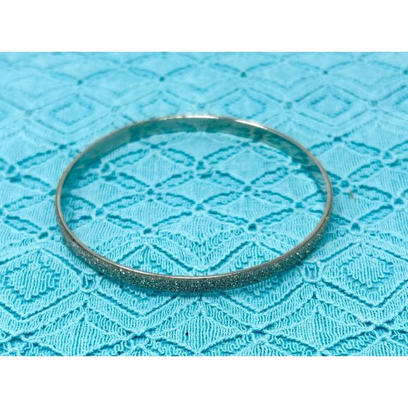 Three Bracelets - Wire Wrapped Green Stone, Light Blue Pearls, & Sparkly Bangle - Picture 4 of 5